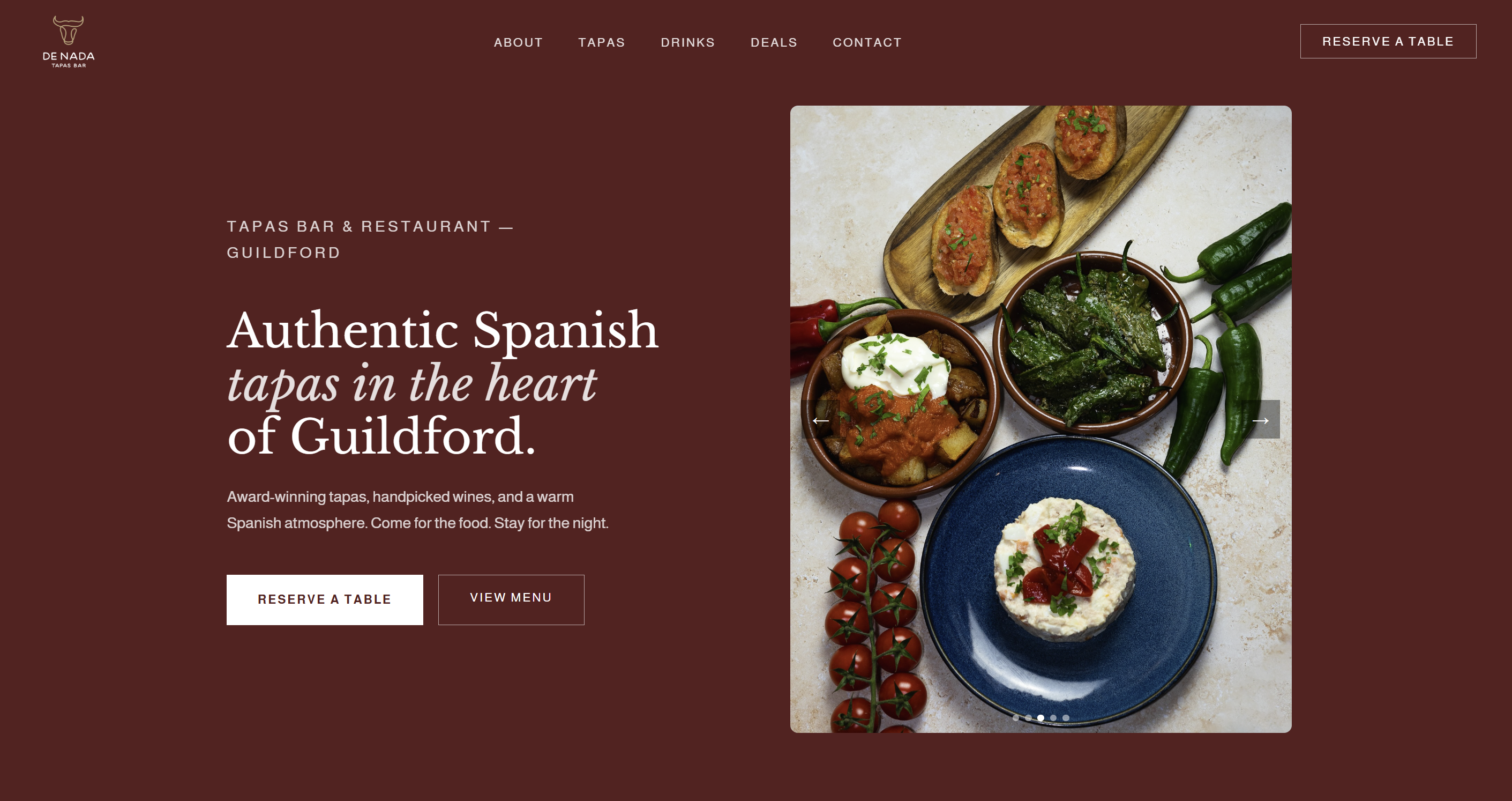 De Nada's new coded website